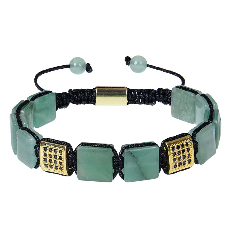 LevomoCPH Stone Bracelet 'Olive Mist'