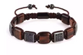 LevomoCPH Stone Bracelet 'Brown and Silver '