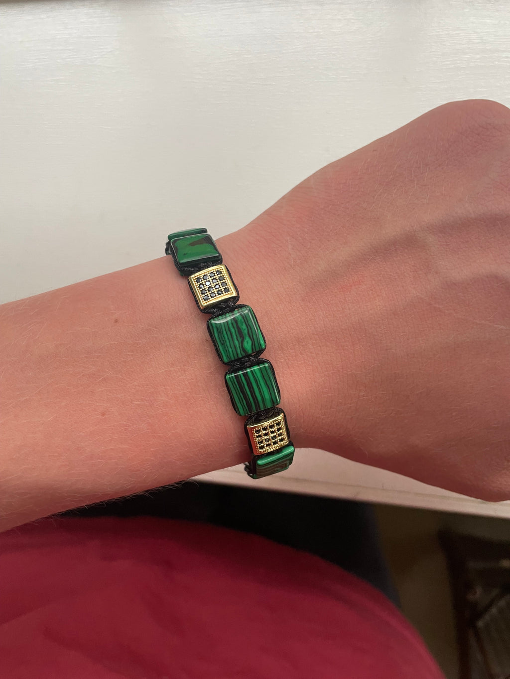 LevomoCPH Stone bracelet 'forest green'